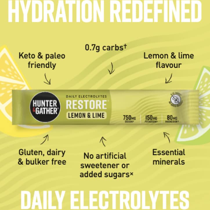 Restore Electrolytes Lemon & Lime 7 x 5.1g Sachet image 4