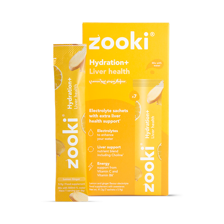 Zooki Hydration+ Liver Health, Lemon Ginger Flavour 7 Sachets image 1