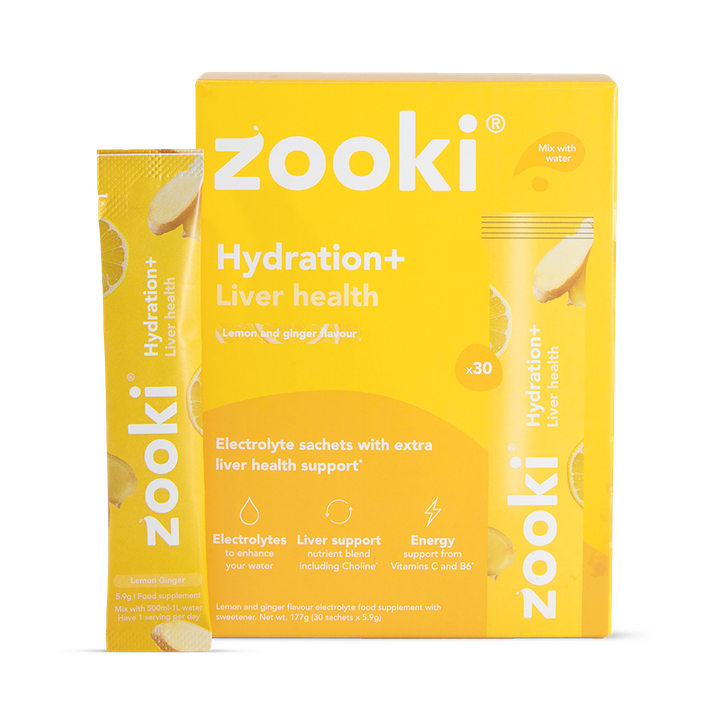 Zooki Hydration+ Liver Health, Lemon Ginger Flavour 30 Sachets image 1