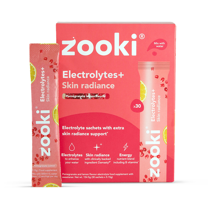 Zooki Electrolytes+ Skin Radiance, Pomegranate Flavour 30 Sachets