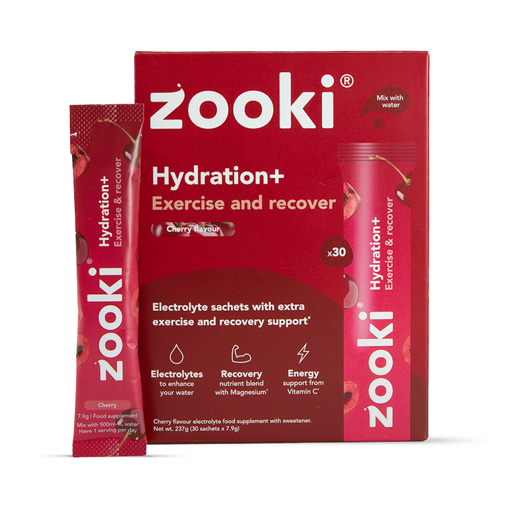 Zooki Hydration+ Exercise & Recover, Cherry 30 Sachets image 1