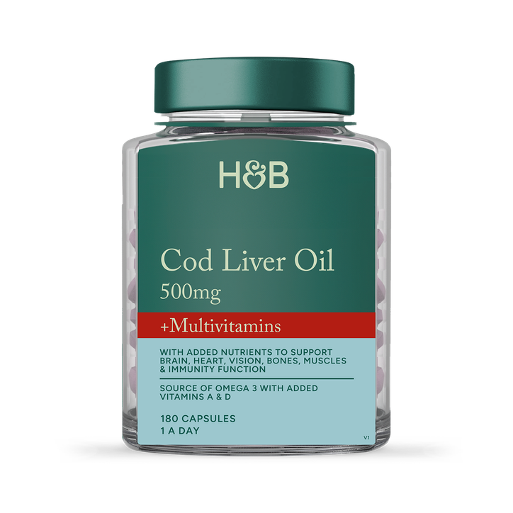 Holland & Barrett Cod Liver Oil & Multivitamins 500Mg 180 Capsules