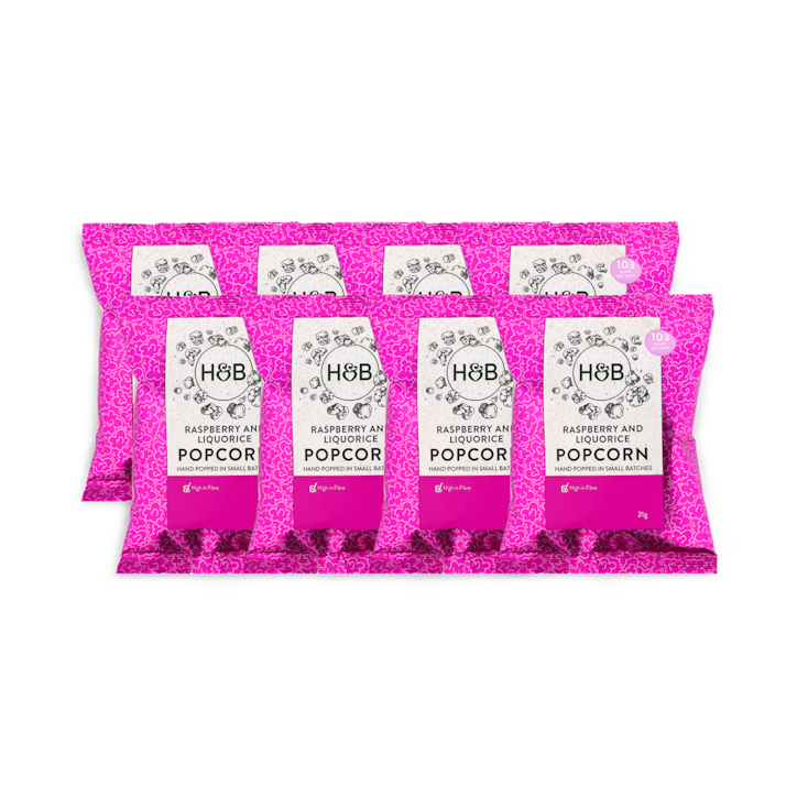 Holland & Barrett Raspberry Liquorice Popcorn 8x 21g image 1