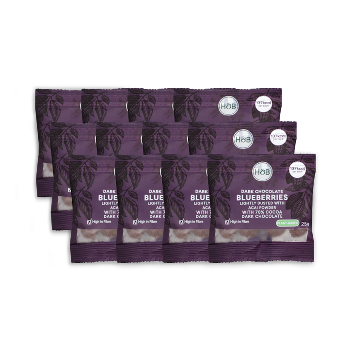 Holland & Barrett Dark Chocolate Blueberries 12x 25g image 1