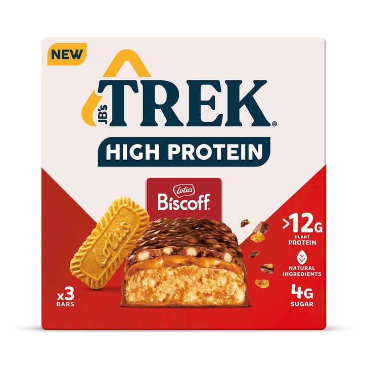 TREK High Protein Choc Biscoff Protein Bars 3x 44g - 44 g