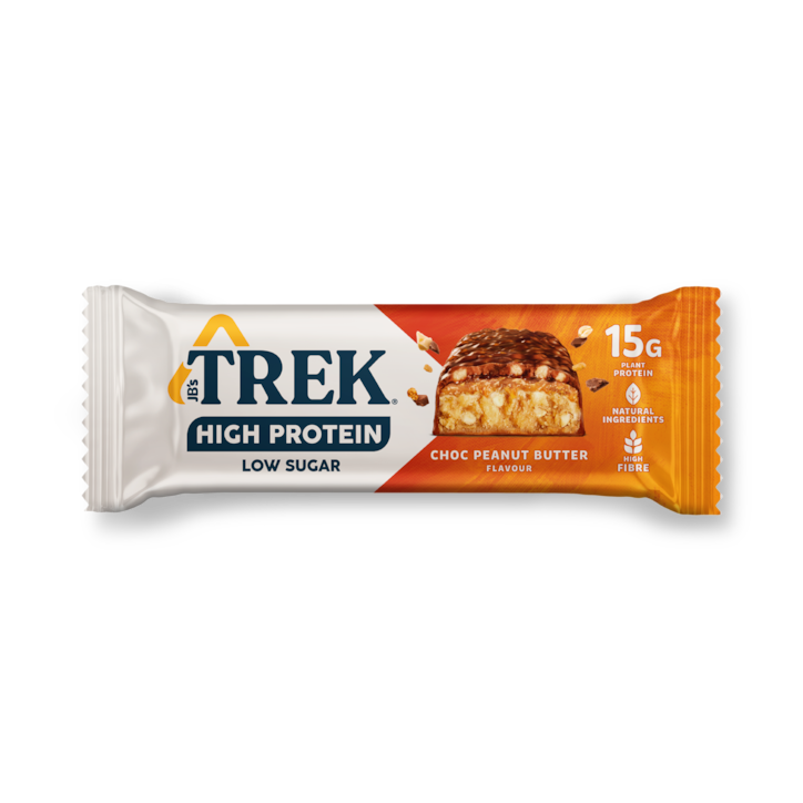 TREK High Protein Low Sugar Choc Peanut Butter Protein Bar 55g image 1