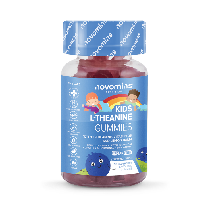 Novomins Kids L-Theanine 30 Blueberry Flavoured Gummies image 1