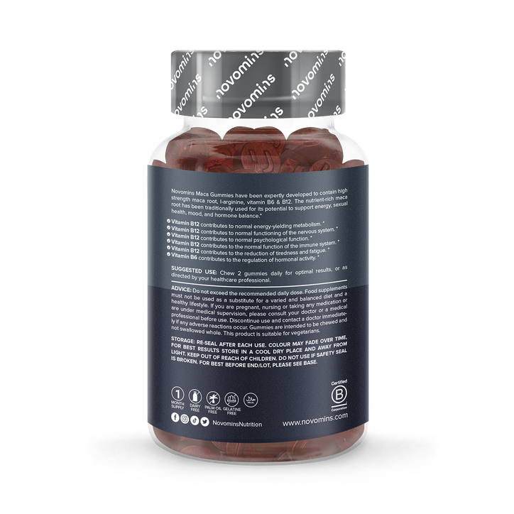 Novomins Maca Root 2000mg Strawberry Flavour 60 Gummies image 2
