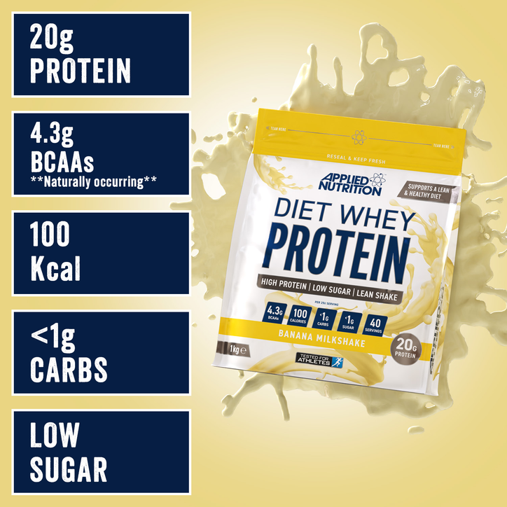 Diet Whey Protein Banana Milkshake 1kg image 2