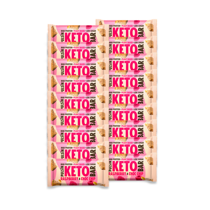 Pulsin Raspberry & Choc Chip Keto Bar 18 x 50g