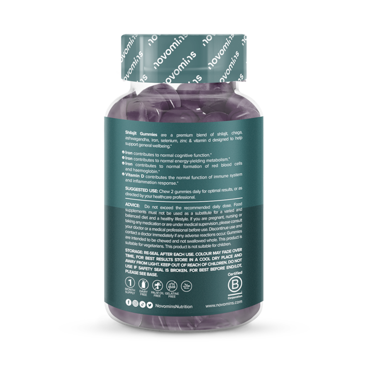 Novomins Shialajit 30 Strawberry Flavoured 60 Gummies image 2