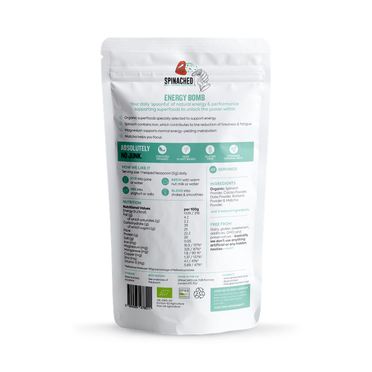 Spinached Energy Bomb Superfood Powder 200g image 2