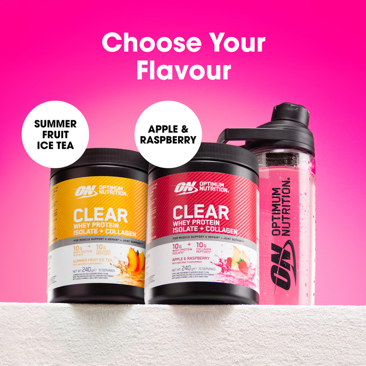 Optimum Nutrition Clear Whey Protein Isolate + Collagen Apple & Raspberry 240g image 5