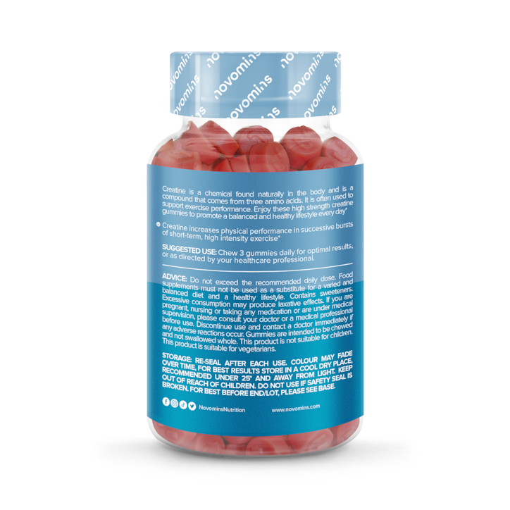 Novomins Strawberry Flavoured Creatine 30 Gummies image 1