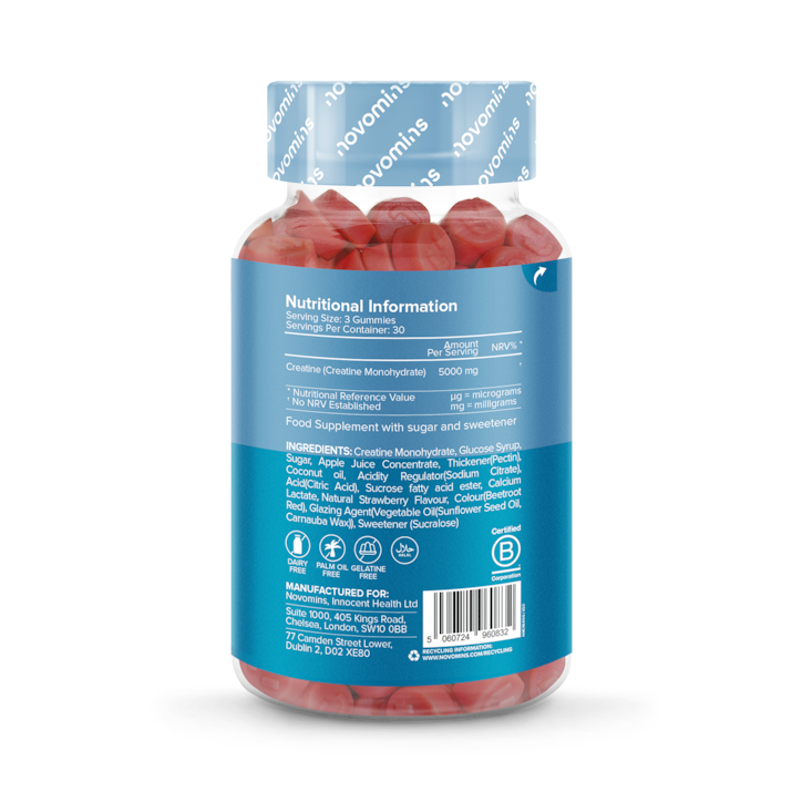 Novomins Strawberry Flavoured Creatine 30 Gummies image 2