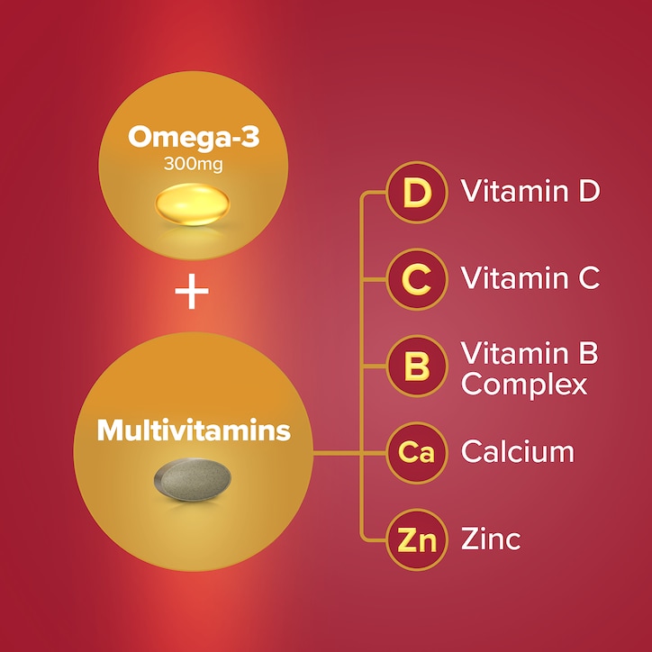 Seven Seas Omega-3 & Multivitamins Man 50+ 30 Tablets & 30 Capsules (1 Month Supply) image 4