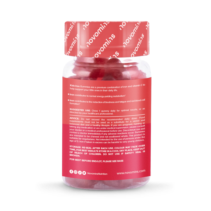Novomins Kids Iron Strawberry Gummies 30 Gummies image 2