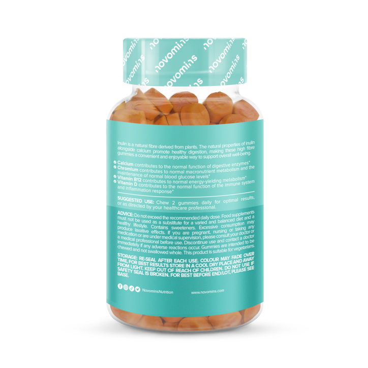 Novomins Fibre Orange Flavoured 60 Gummies image 2
