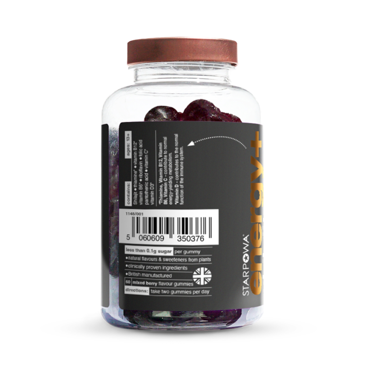 Starpowa Energy+ Shilajit 300mg 60 Vegan Gummies image 3