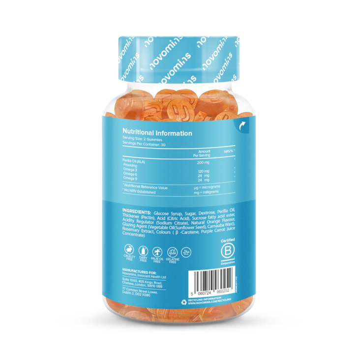 Novomins Vegan Omega 3-6-9 60 Gummies image 3