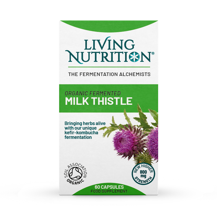 Living Nutrition Organic Fermented Milk Thistle 60 Capsules image 1