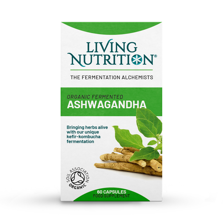 Living Nutrition Organic Fermented Ashwagandha 60 Capsules image 1