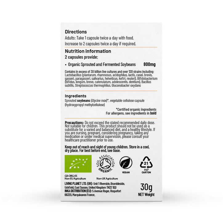 Living Nutrition Organic Fermented Symbiotic 60 Capsules image 2