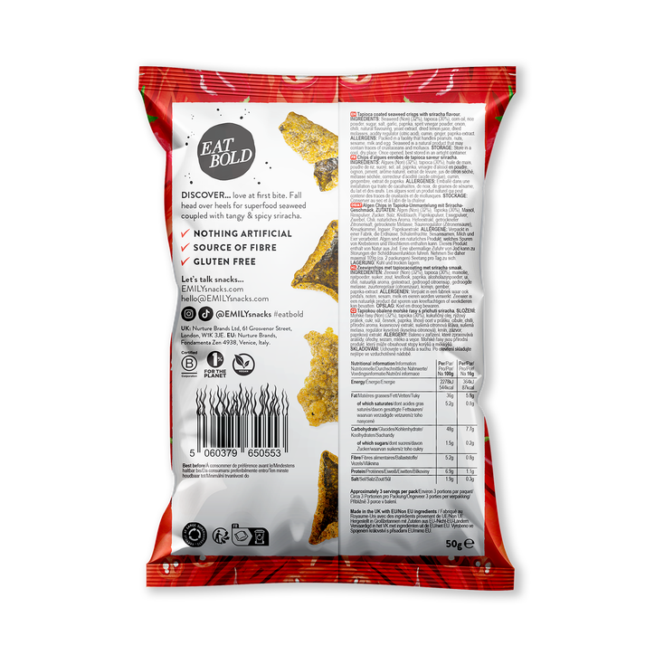 Emily Sriracha Seaweed Crisps 50g image 2