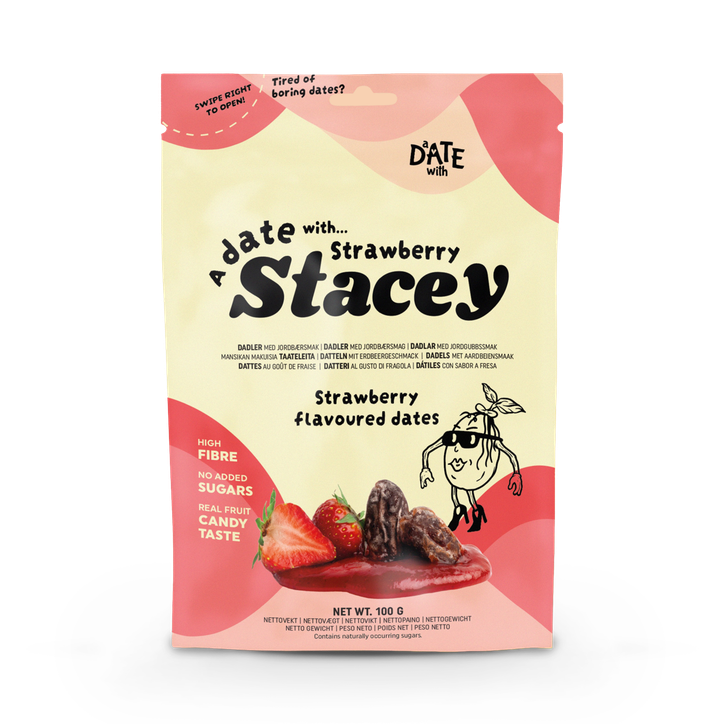 A Date With… Strawberry Stacey Sweet Strawberry Flavoured Dates 100g image 1