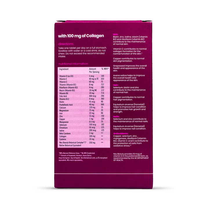 Neu Beauty Daily Skin, Hair & Nail Multivitamin. Food Supplement. image 2