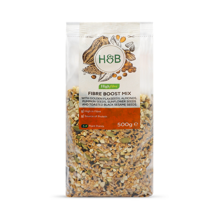 Holland & Barrett Golden/Black High Fibre Boost Seed Mix 500G