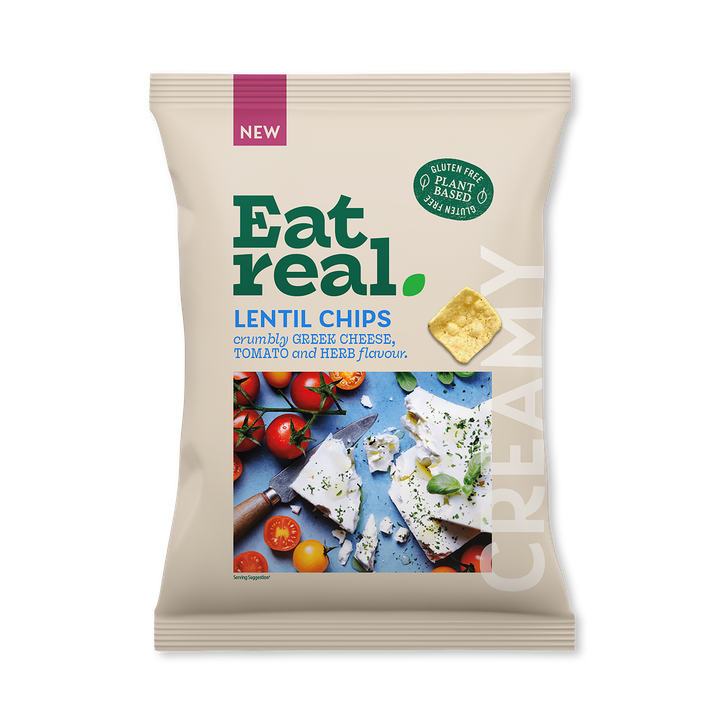 Eat Real Greek Cheese Tomato & Herb Lentil Chips 95g
