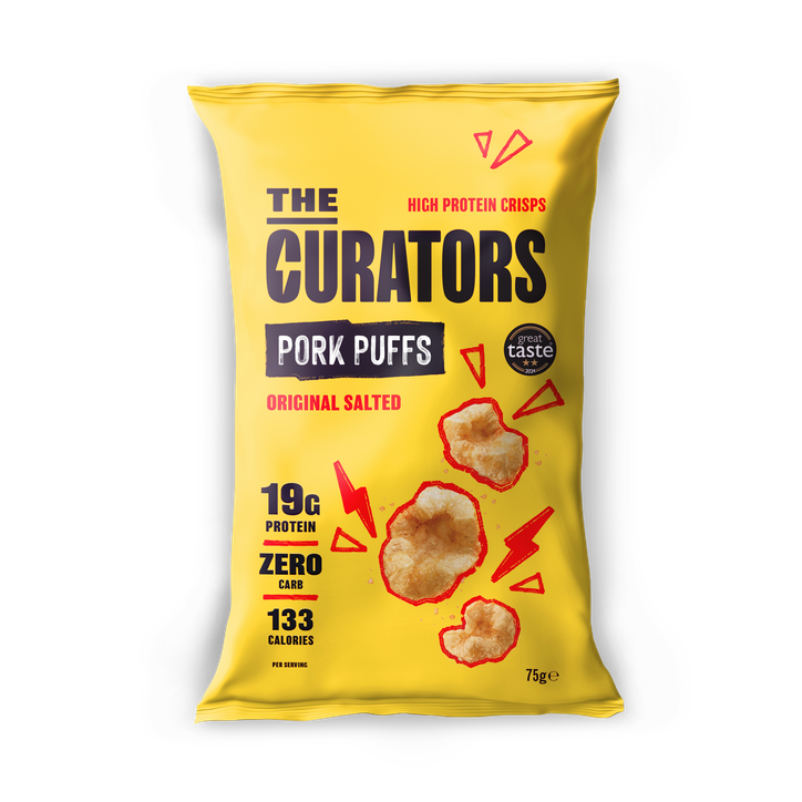 The Curators High Protein Original Salted Pork Puffs 75g image 1