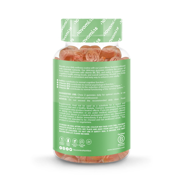 Novomins Lion's Mane Vitamins 60 Gummies 30 Days Supply image 2