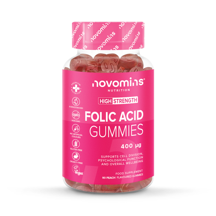 Novomins Folic Acid Peach-Flavoured Folic Acid 30 Gummies image 1