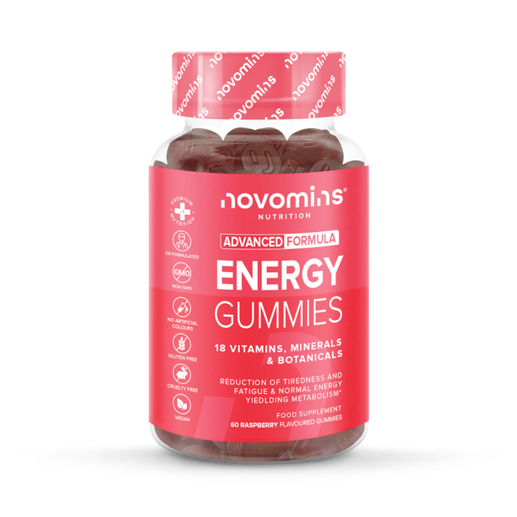Novomins  Energy Raspberry Flavour 60 Gummies image 1