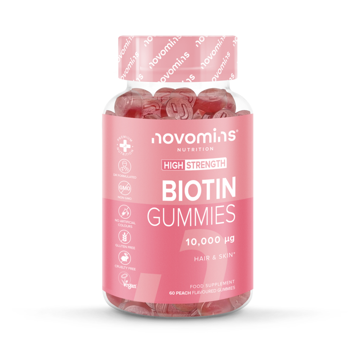 Novomins Biotin Peach-Flavoured Biotin 60 Gummies image 1