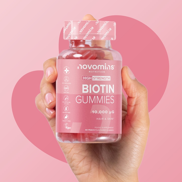 Novomins Biotin Peach-Flavoured Biotin 60 Gummies image 4