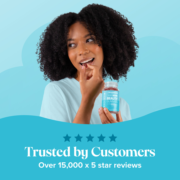Novomins Hair, Skin & Nails Orange Flavoured 60 Gummies image 7