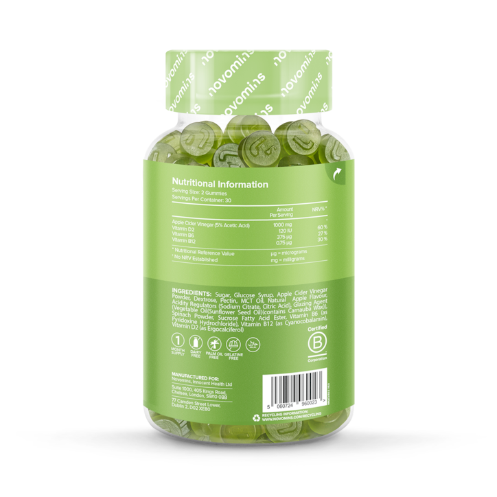 Novomins Apple Cider Vinegar Vitamins 60 Gummies image 3