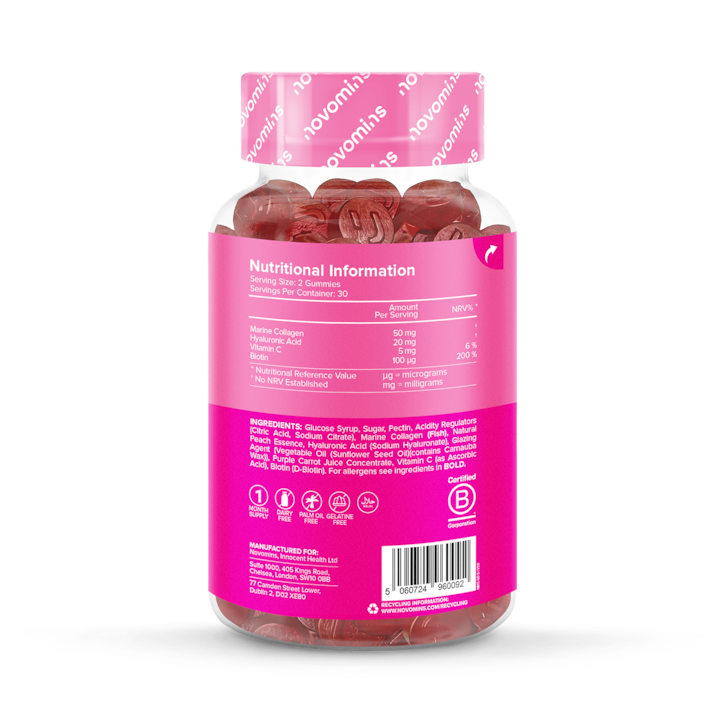 Novomins Collagen Peach-Flavoured 60 Gummies image 3