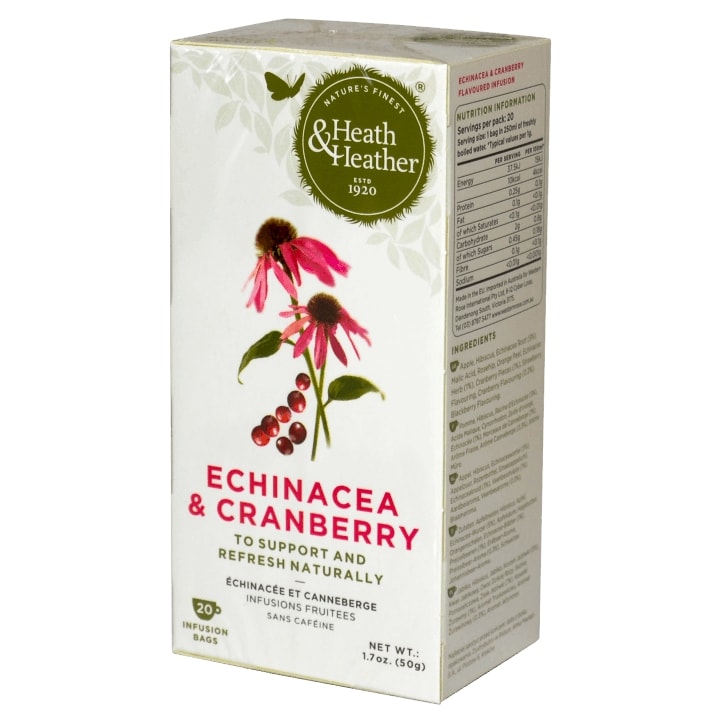 Heath & Heather Echinacea & Cranberry 20 Tea Bags image 1