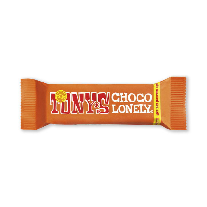 Tony's Chocolonely Milk Chocolate Caramel Sea Salt Impulse Bar 35g image 1