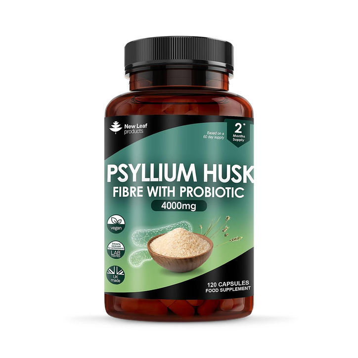 New Leaf Products Psyllium Husk With Acidophilus Capsules Food Supplement 120 Capsules image 1
