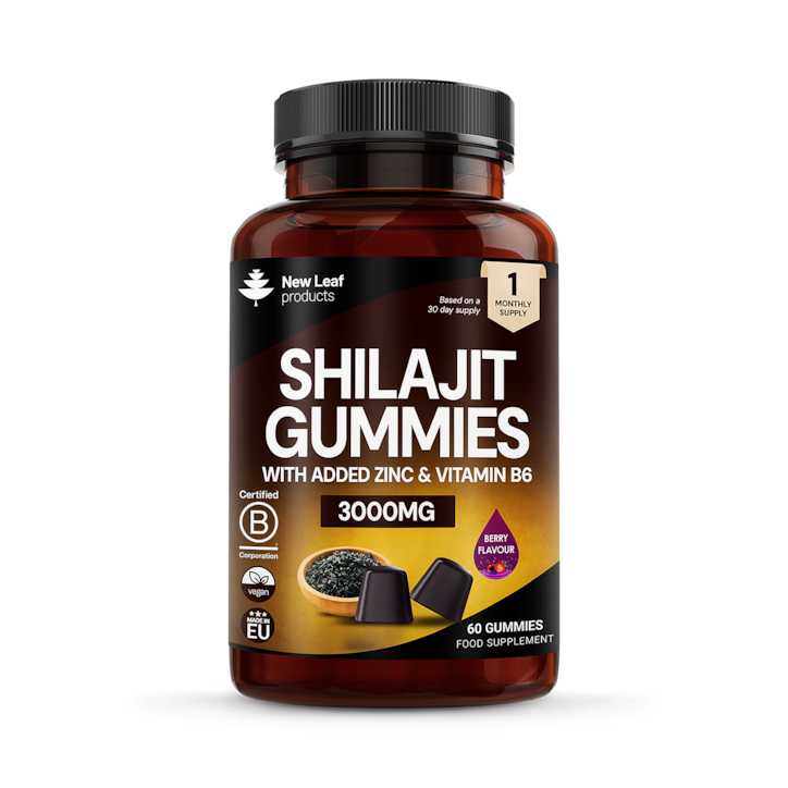 New Leaf Products Shilajit Gummies Enriched With Zinc & Vitamin B6 Gummies - Energy Support - 60 Chewables