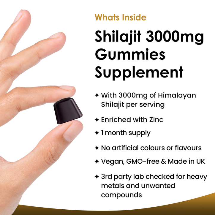 New Leaf Products Shilajit Gummies Enriched With Zinc & Vitamin B6 60 Gummies image 2