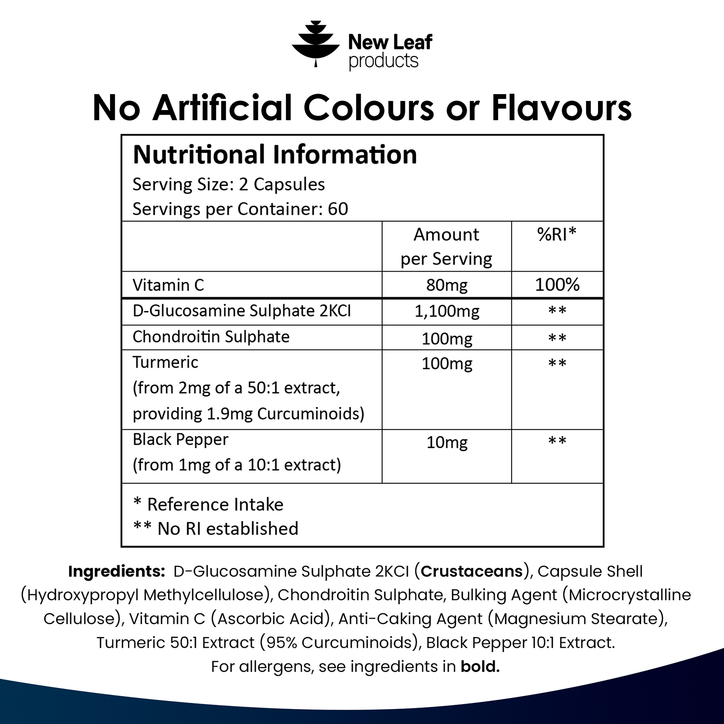 New Leaf Products Glucosamine & Chondroitin Complex 120 Capsules image 4