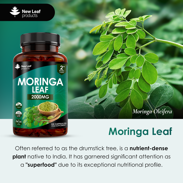 New Leaf Products Moringa Capsules Enriched With Black Pepper 120 Capsules image 3