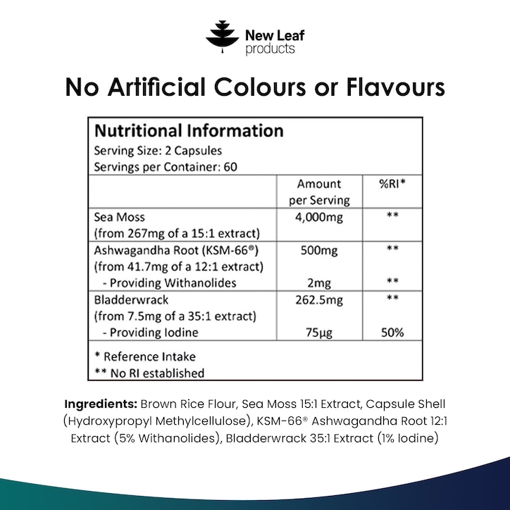 New Leaf Products Irish Sea Moss 120 Capsules image 2