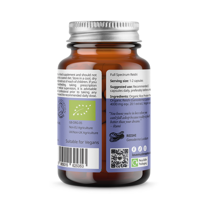 Love Mushrooms Organic Reishi 4000mg Capsules image 2